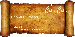 Csanki Csaba névjegykártya