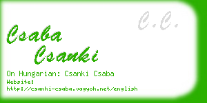 csaba csanki business card